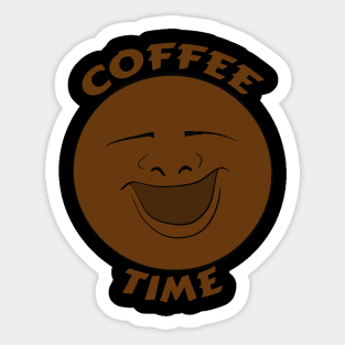 Coffee Time Happy Moon Face Sticker